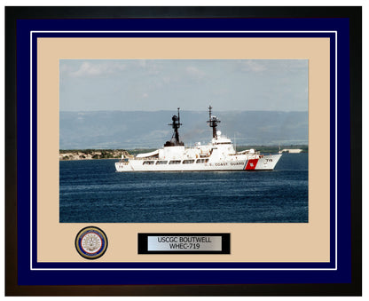 USCGC BOUTWELL WHEC 719 Framed Coast Guard Ship Photo Blue 257WHEC719