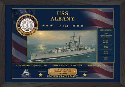 USS Albany CA-123 Framed Patriotic Art