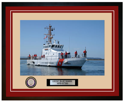 USCGC SHARK WPB 87360 Framed Coast Guard Ship Photo Burgundy 25WPB87360