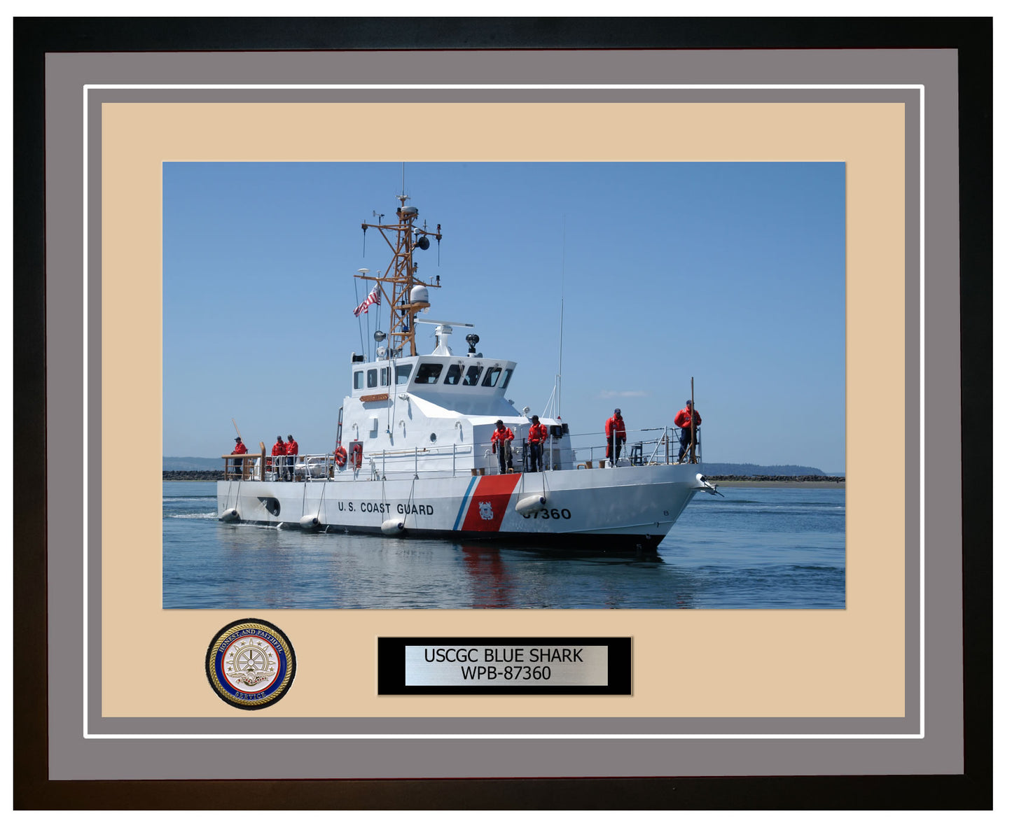 USCGC SHARK WPB 87360 Framed Coast Guard Ship Photo Grey 25WPB87360
