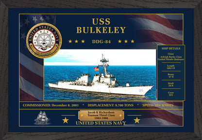 USS Bulkeley DDG-84 Framed Patriotic Art