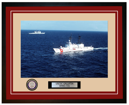 USCGC GALLATIN WHEC 721 Framed Coast Guard Ship Photo Burgundy 262WHEC721