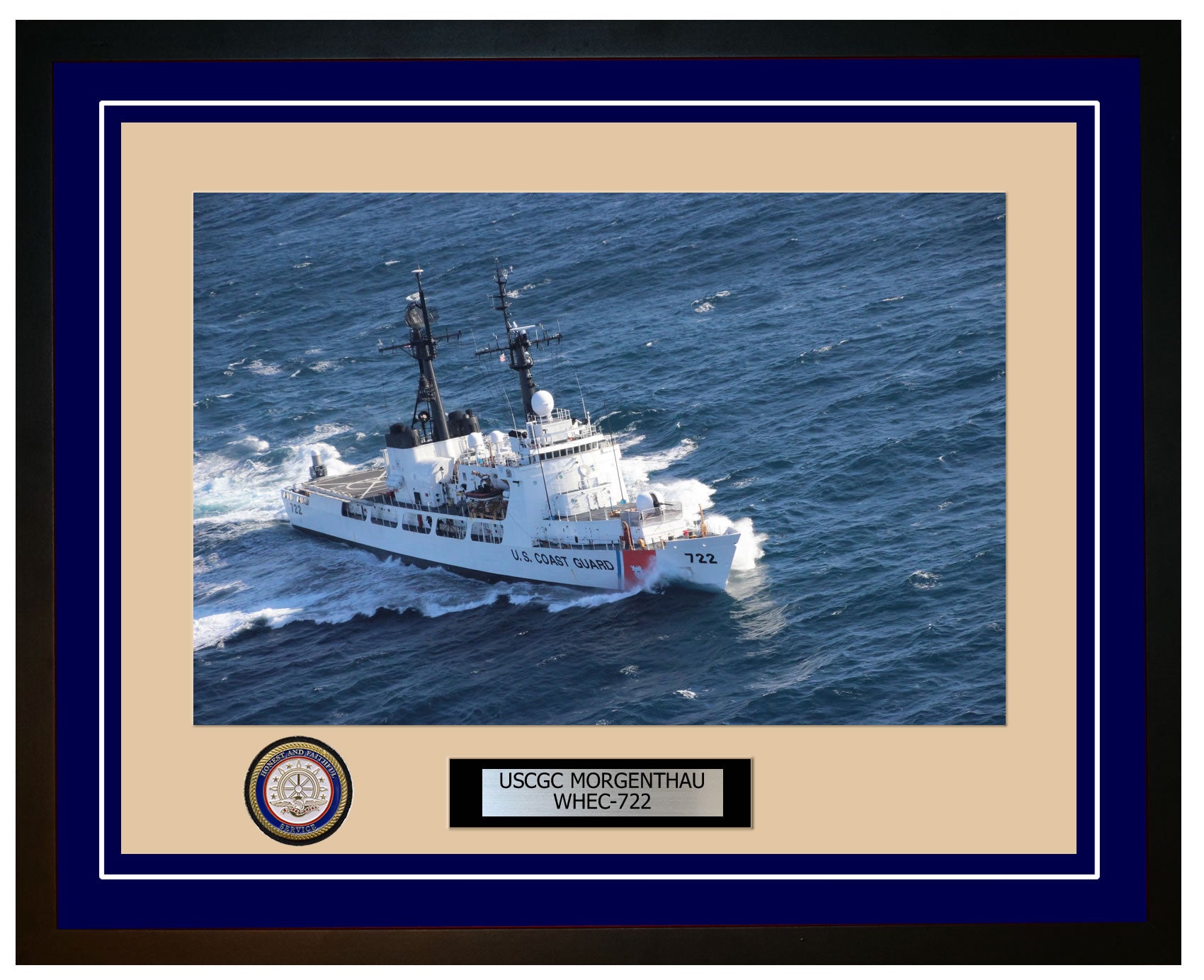 USCGC MORGENTHAU WHEC 722 Framed Coast Guard Ship Photo Blue 264WHEC722
