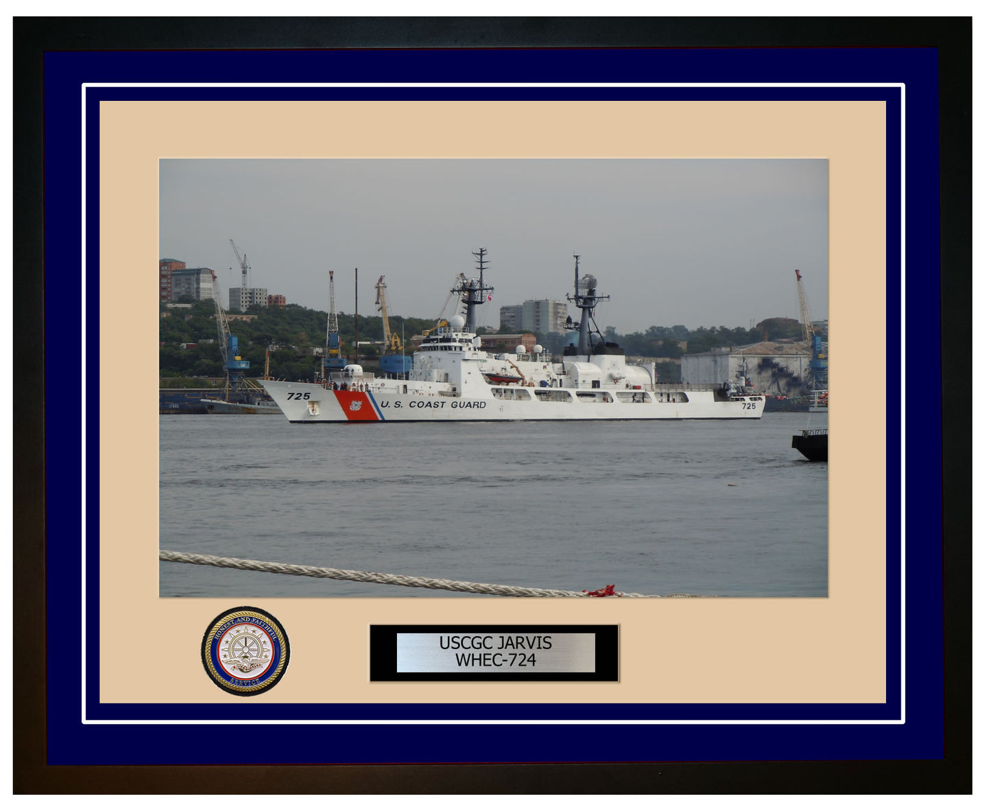 USCGC JARVIS WHEC 724 Framed Coast Guard Ship Photo Blue 267WHEC724
