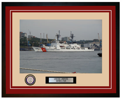USCGC JARVIS WHEC 724 Framed Coast Guard Ship Photo Burgundy 267WHEC724