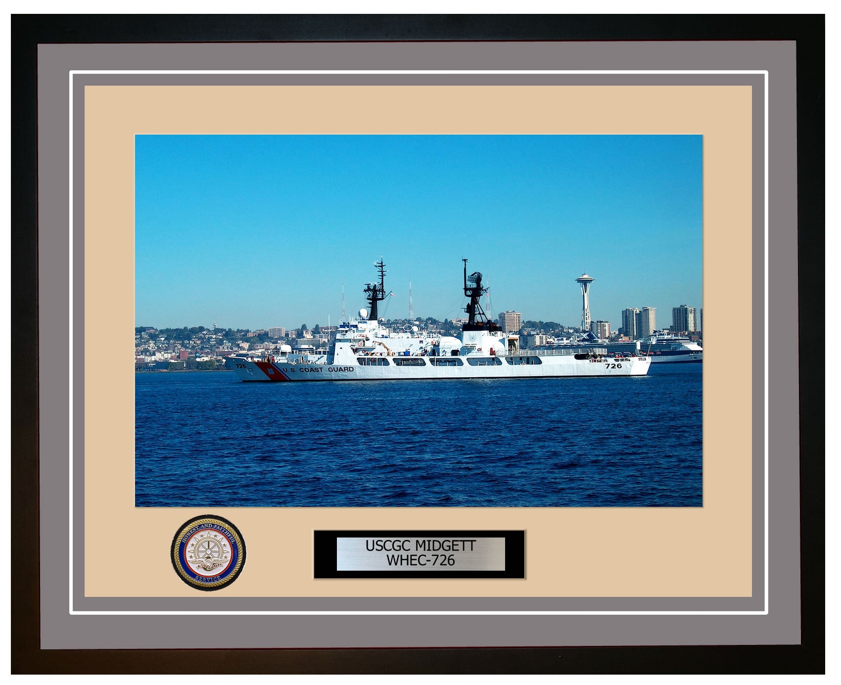 USCGC MIDGETT WHEC 726 Framed Coast Guard Ship Photo Grey 268WHEC726