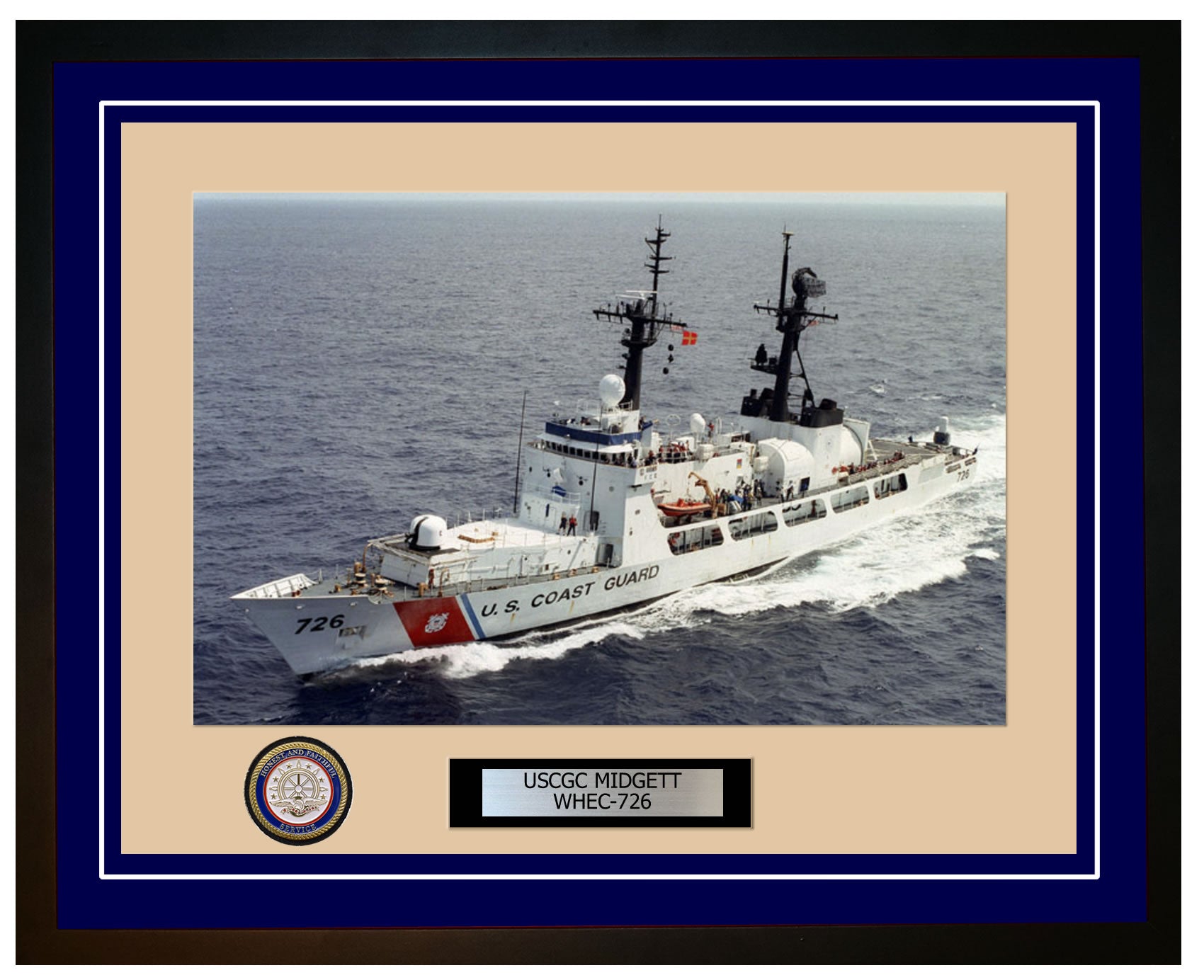 USCGC MIDGETT WHEC 726 Framed Coast Guard Ship Photo Blue 269WHEC726