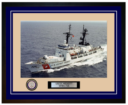 USCGC MIDGETT WHEC 726 Framed Coast Guard Ship Photo Blue 269WHEC726