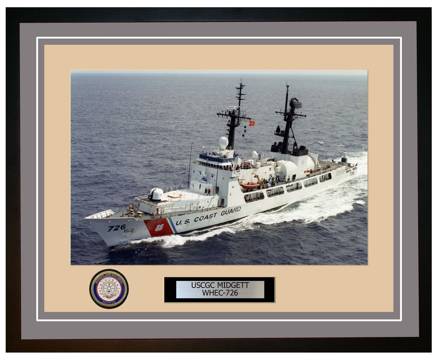 USCGC MIDGETT WHEC 726 Framed Coast Guard Ship Photo Grey 269WHEC726