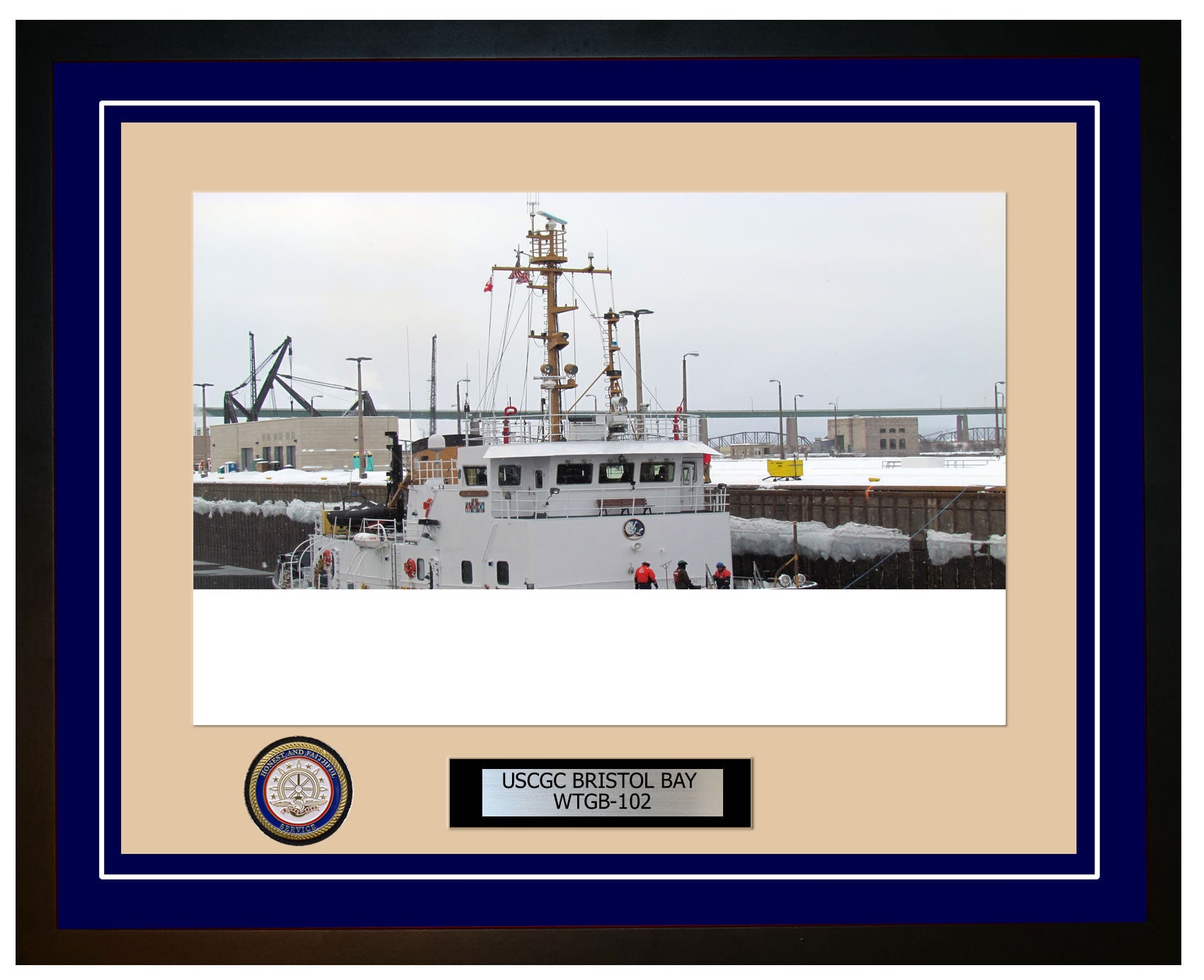 USCGC BRISTOL BAY WTGB 102 Framed Coast Guard Ship Photo Blue 26WTGB102