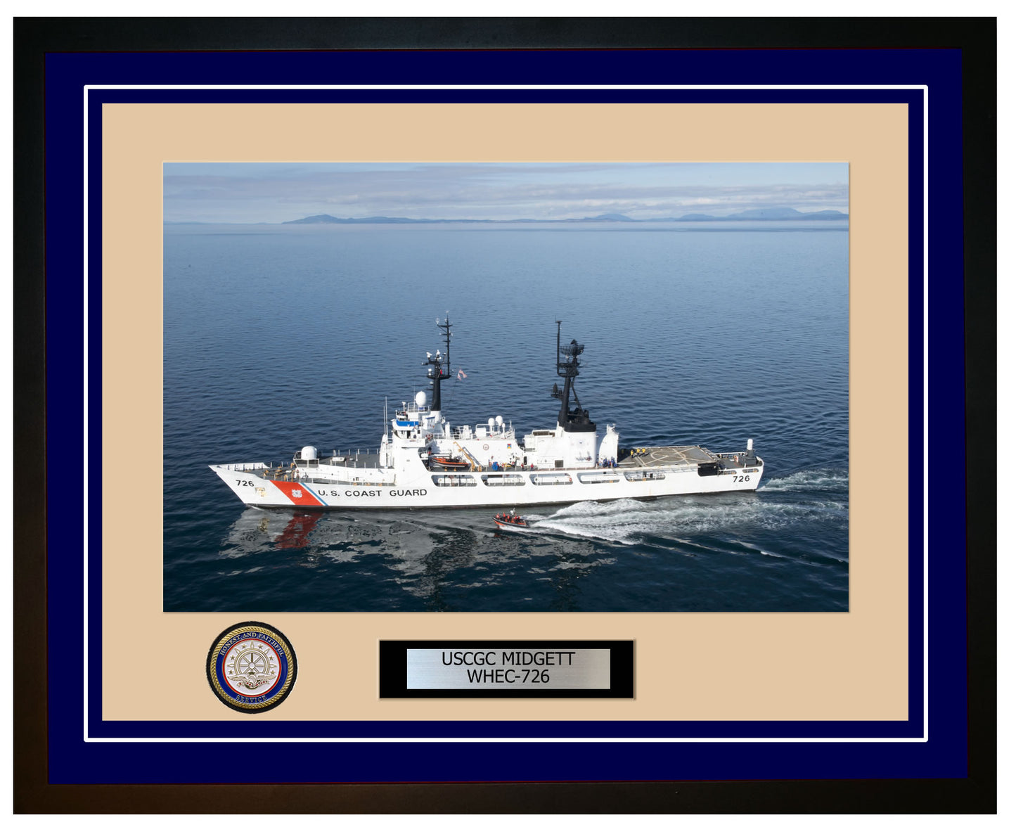 USCGC MIDGETT WHEC 726 Framed Coast Guard Ship Photo Blue 270WHEC726
