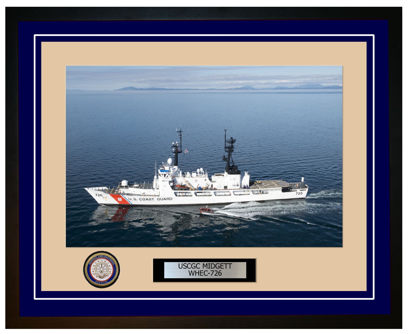 USCGC MIDGETT WHEC 726 Framed Coast Guard Ship Photo Blue 270WHEC726
