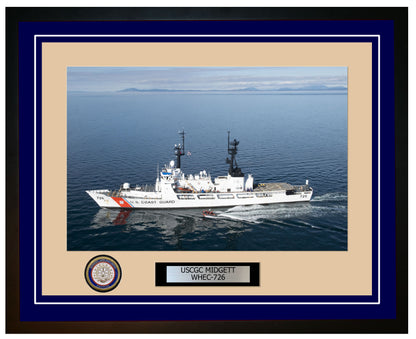 USCGC MIDGETT WHEC 726 Framed Coast Guard Ship Photo Blue 270WHEC726