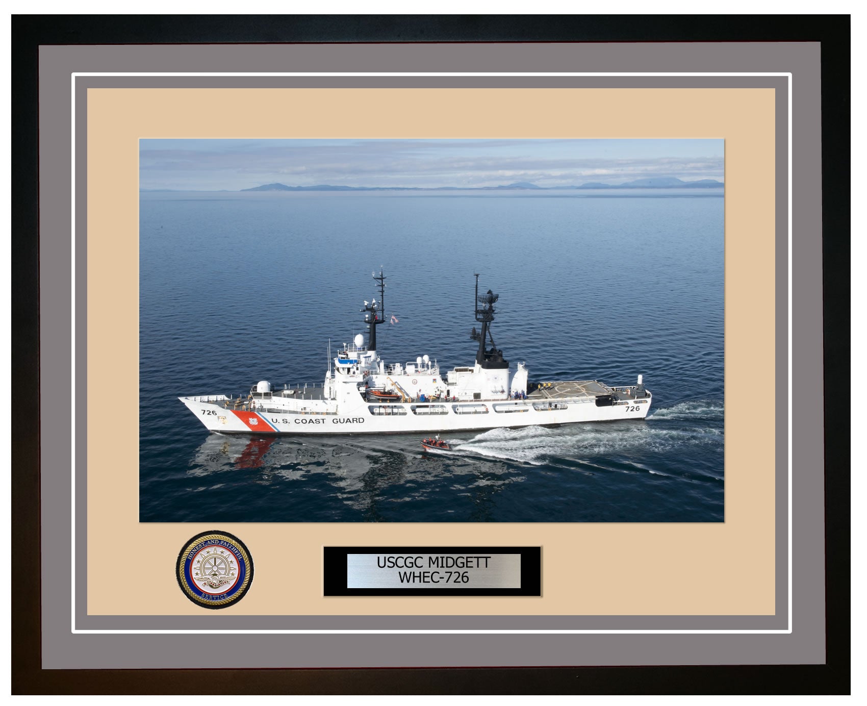 USCGC MIDGETT WHEC 726 Framed Coast Guard Ship Photo Grey 270WHEC726