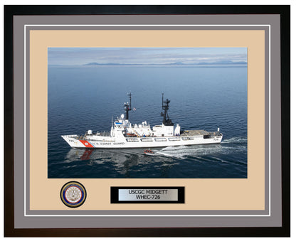 USCGC MIDGETT WHEC 726 Framed Coast Guard Ship Photo Grey 270WHEC726