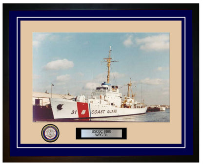 USCGC BIBB WPG 31 Framed Coast Guard Ship Photo Blue 271WPG31