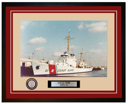USCGC BIBB WPG 31 Framed Coast Guard Ship Photo Burgundy 271WPG31