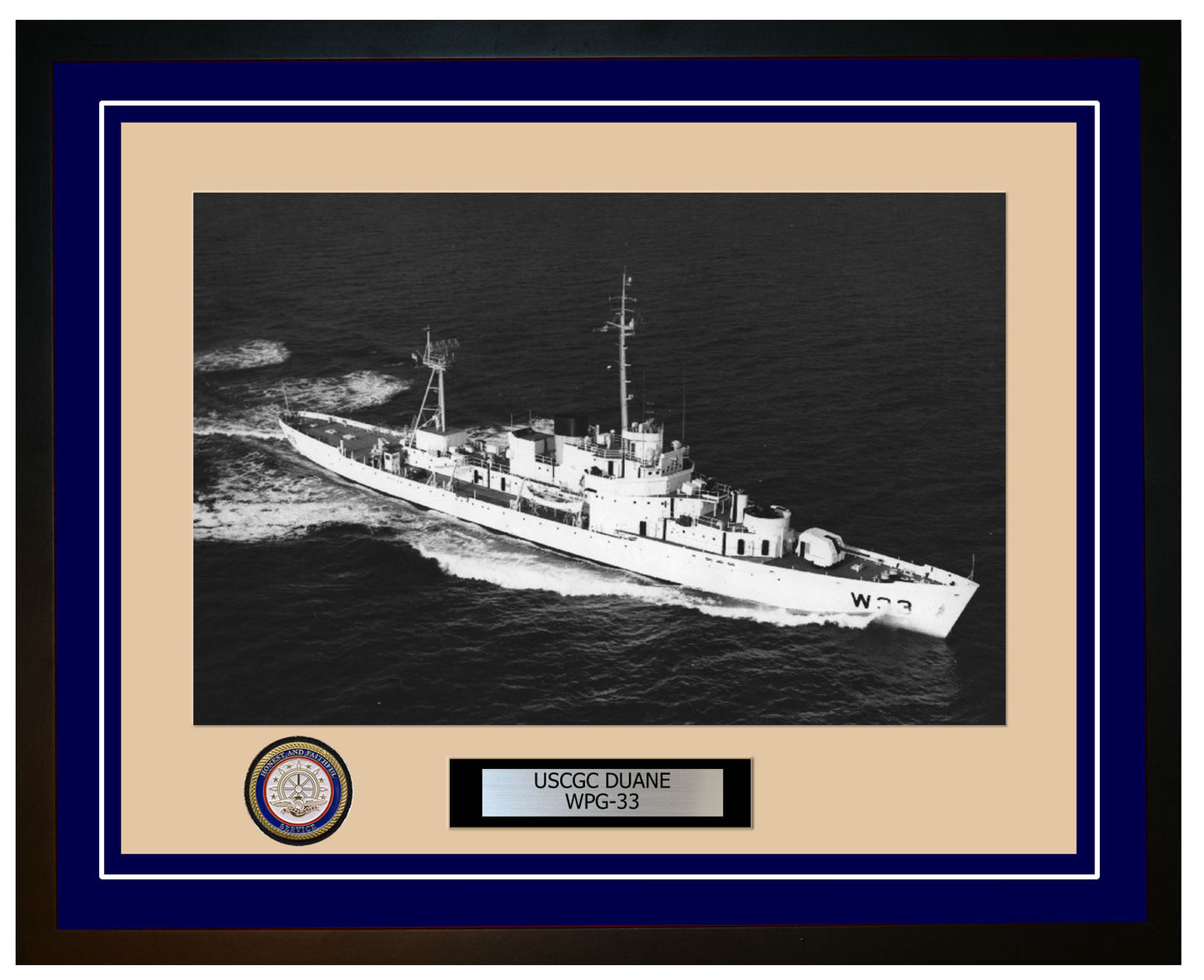 USCGC DUANE WPG 33 Framed Coast Guard Ship Photo Blue 272WPG33