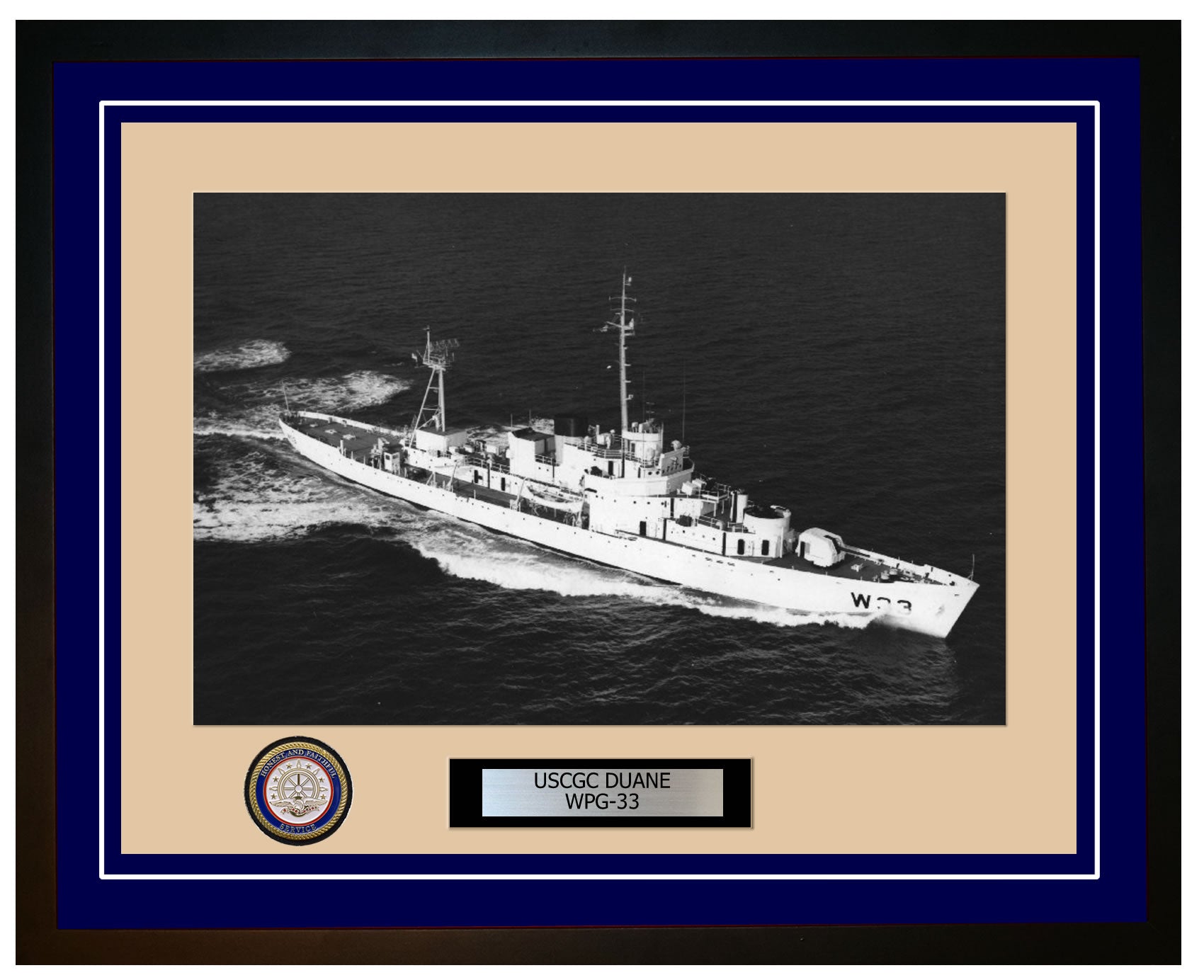 USCGC DUANE WPG 33 Framed Coast Guard Ship Photo Blue 272WPG33