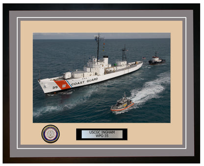 USCGC INGHAM WPG 35 Framed Coast Guard Ship Photo Grey 273WPG35