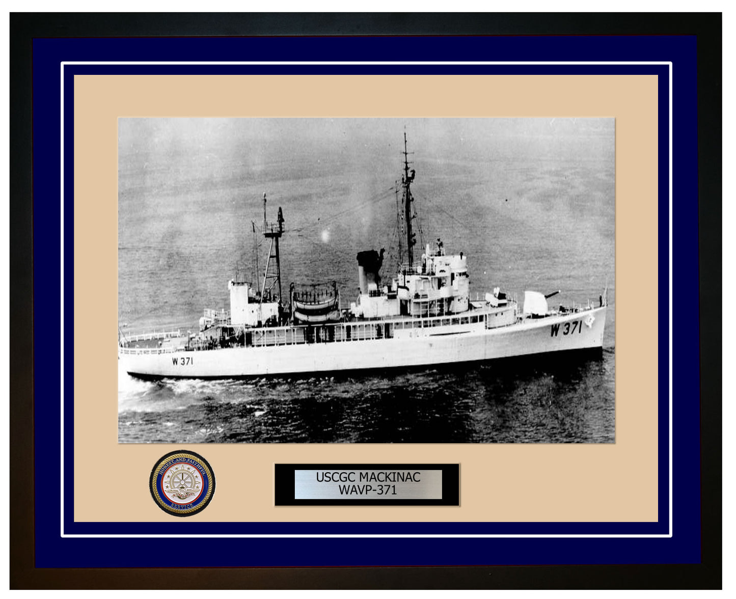 USCGC MACKINAC WAVP 371 Framed Coast Guard Ship Photo Blue 280WAVP371