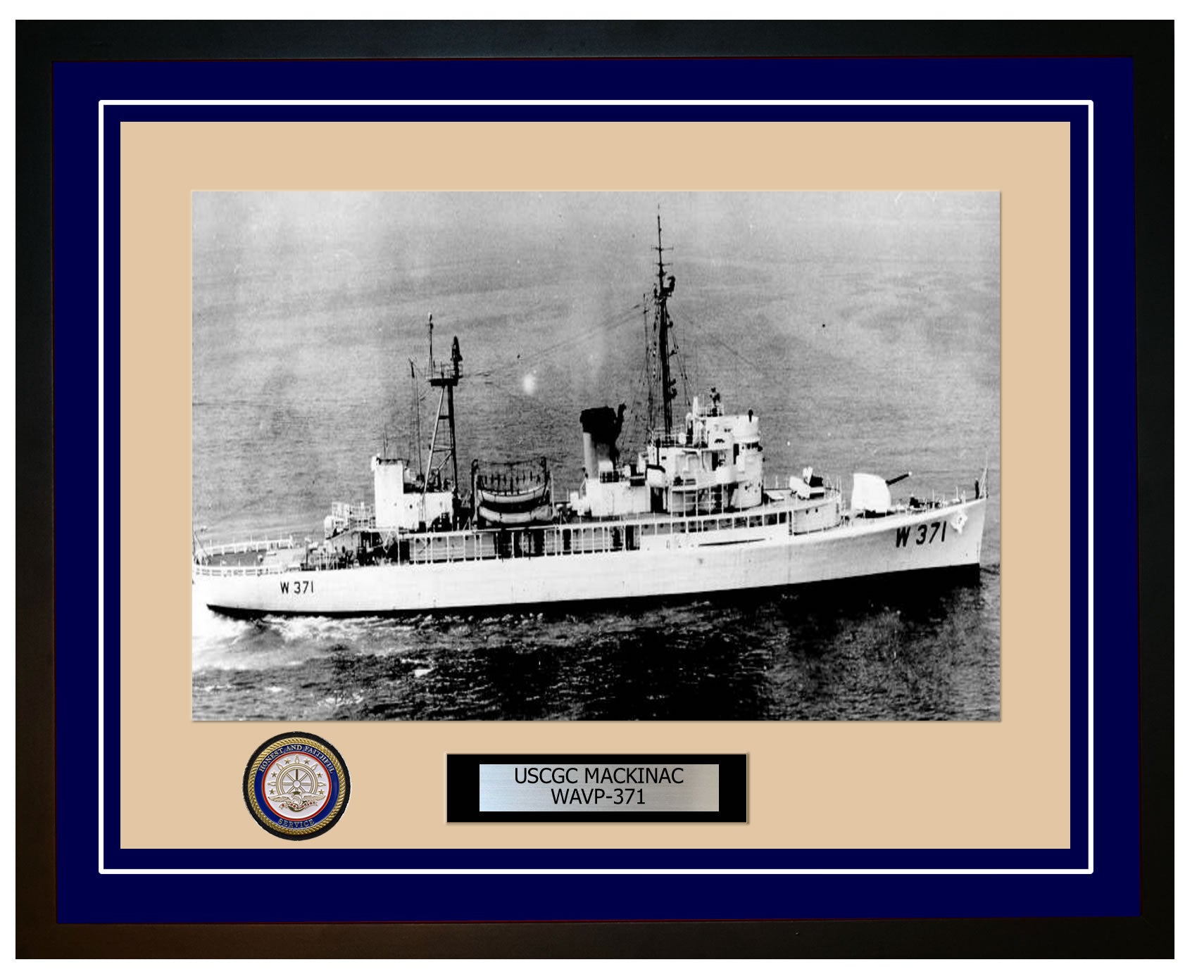 USCGC MACKINAC WAVP 371 Framed Coast Guard Ship Photo Blue 280WAVP371