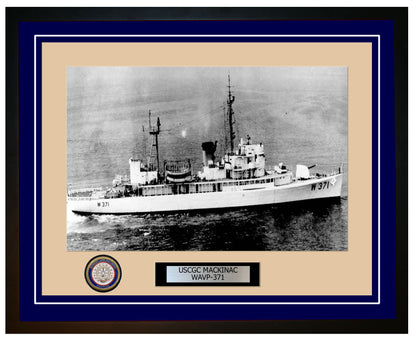 USCGC MACKINAC WAVP 371 Framed Coast Guard Ship Photo Blue 280WAVP371