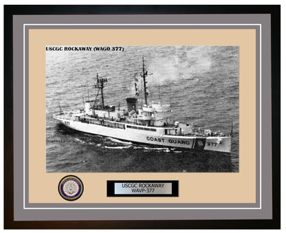 USCGC ROCKAWAY WAVP 377 Framed Coast Guard Ship Photo Grey 284WAVP377