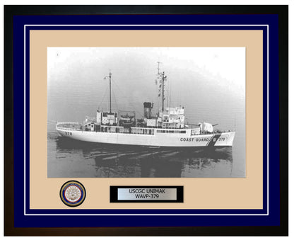 USCGC UNIMAK WAVP 379 Framed Coast Guard Ship Photo Blue 285WAVP379