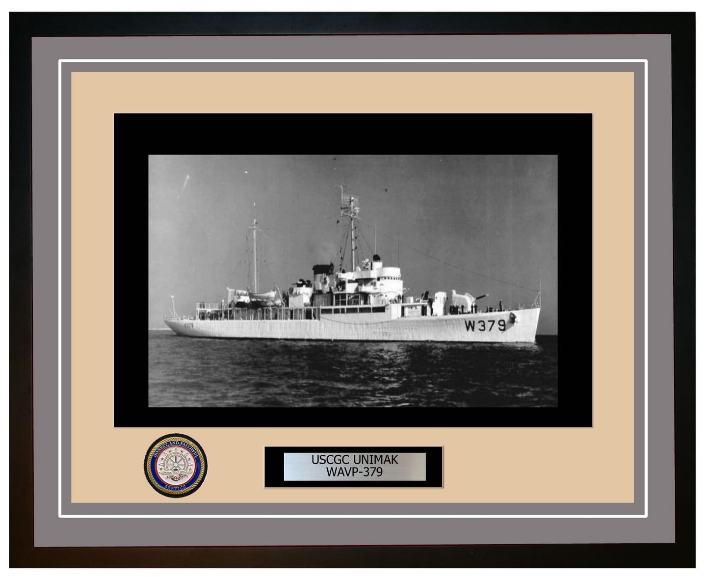 USCGC UNIMAK WAVP 379 Framed Coast Guard Ship Photo Grey 286WAVP379