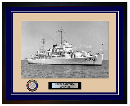 USCGC BARATARIA WAVP 381 Framed Coast Guard Ship Photo Blue 287WAVP381