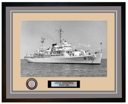 USCGC BARATARIA WAVP 381 Framed Coast Guard Ship Photo Grey 287WAVP381