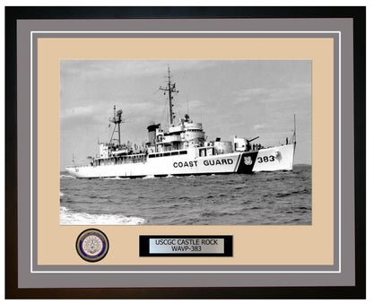 USCGC CASTLE ROCK WAVP 383 Framed Coast Guard Ship Photo Grey 289WAVP383