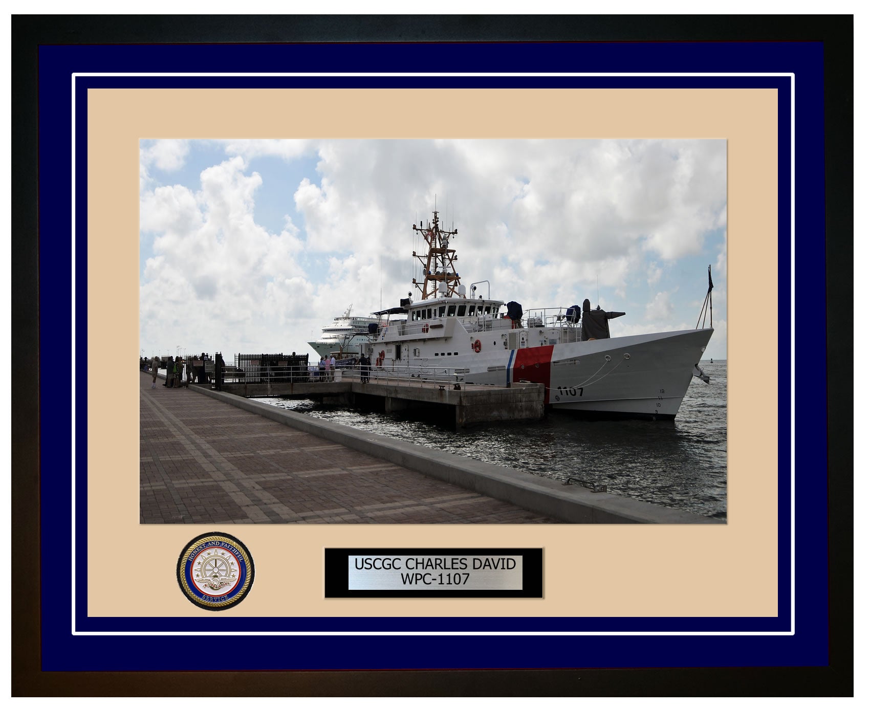 USCGC CHARLES DAVID WPC 1107 Framed Coast Guard Ship Photo Blue 28WPC1107