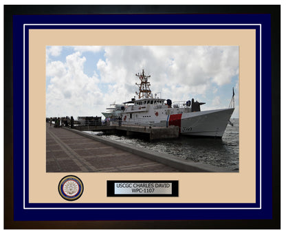 USCGC CHARLES DAVID WPC 1107 Framed Coast Guard Ship Photo Blue 28WPC1107
