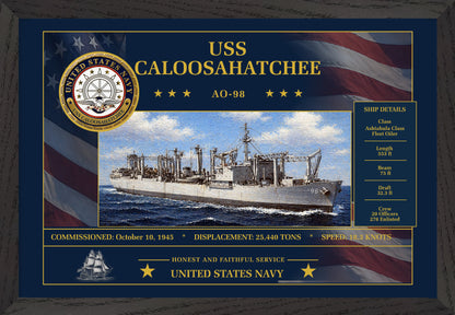 USS Caloosahatchee AO-98 Framed Patriotic Art