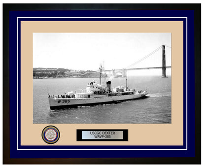 USCGC DEXTER WAVP 385 Framed Coast Guard Ship Photo Blue 290WAVP385