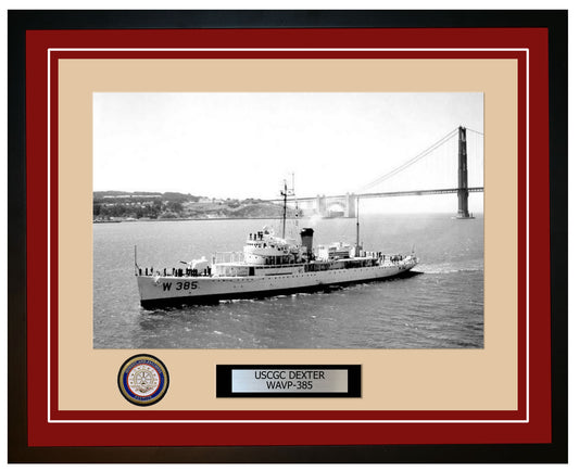 USCGC DEXTER WAVP 385 Framed Coast Guard Ship Photo Burgundy 290WAVP385