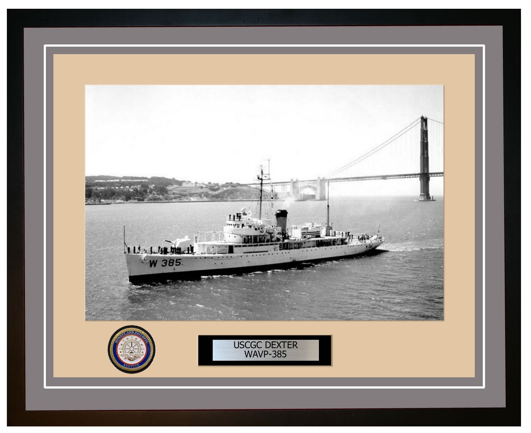 USCGC DEXTER WAVP 385 Framed Coast Guard Ship Photo Grey 290WAVP385
