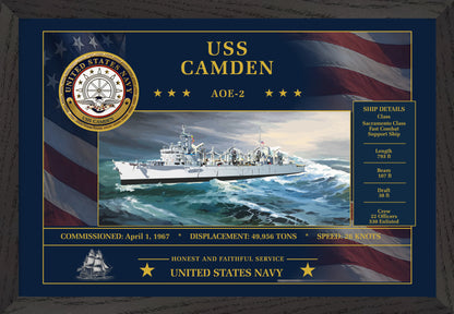 USS Camden AOE-2 Framed Patriotic Art