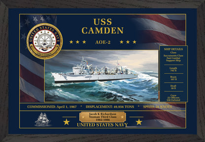 USS Camden AOE-2 Framed Patriotic Art