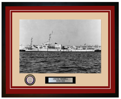 USCGC NEWELL WDE 422 Framed Coast Guard Ship Photo Burgundy 293WDE422