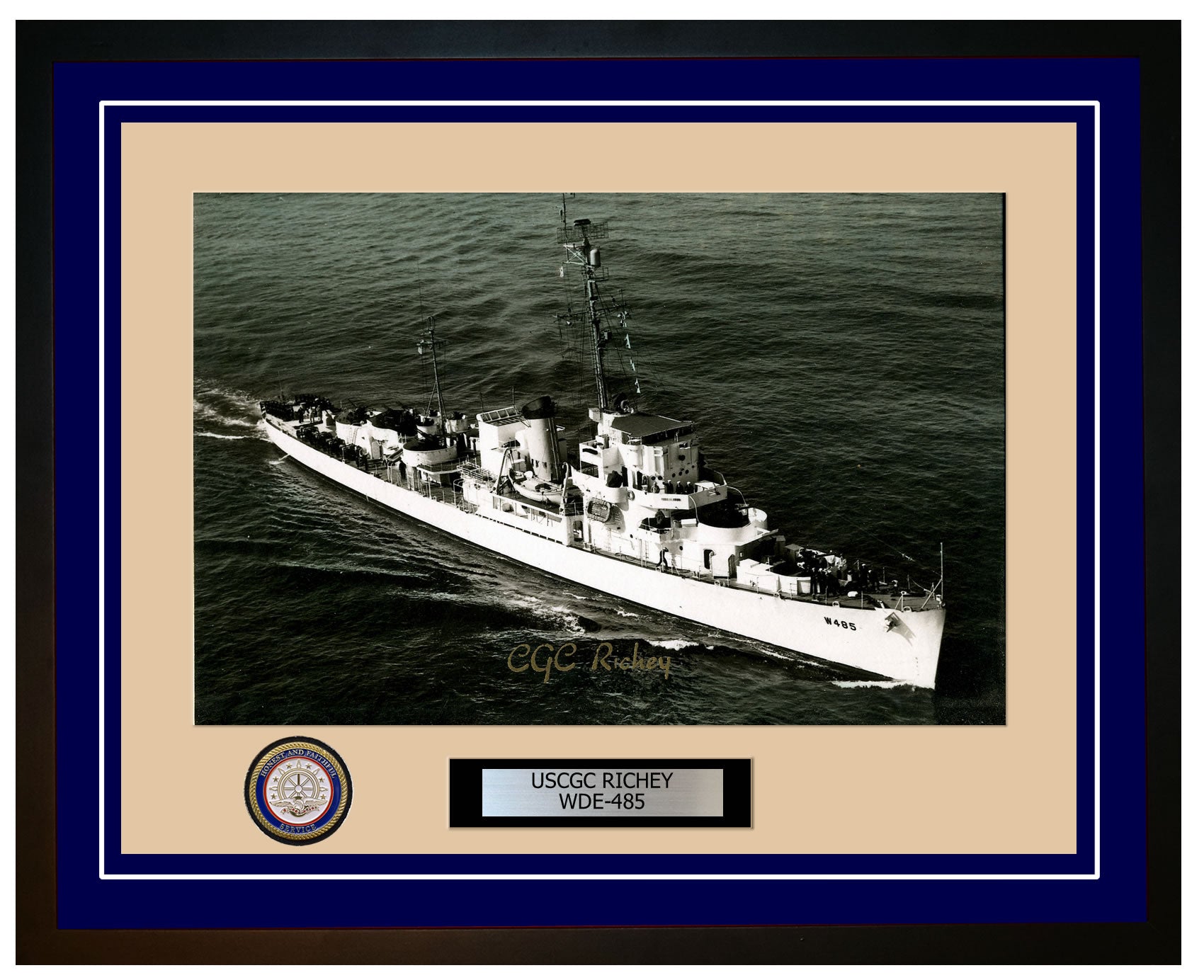 USCGC RICHEY WDE 485 Framed Coast Guard Ship Photo Blue 294WDE485