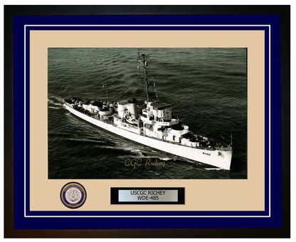 USCGC RICHEY WDE 485 Framed Coast Guard Ship Photo Blue 294WDE485
