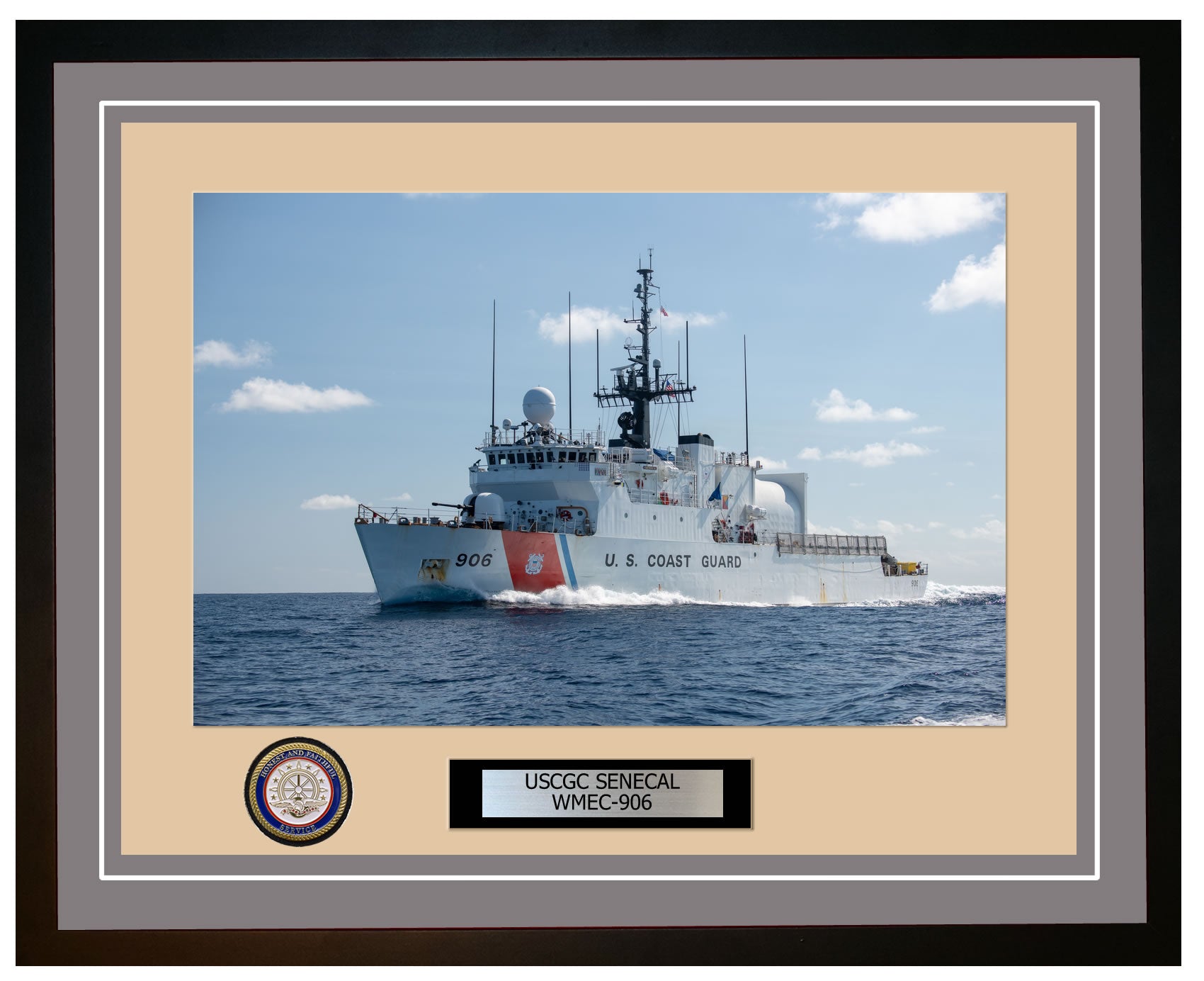 USCGC SENECAL WMEC 906 Framed Coast Guard Ship Photo Grey 295WMEC906