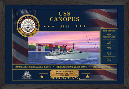USS Canopus AS-34 Framed Patriotic Art