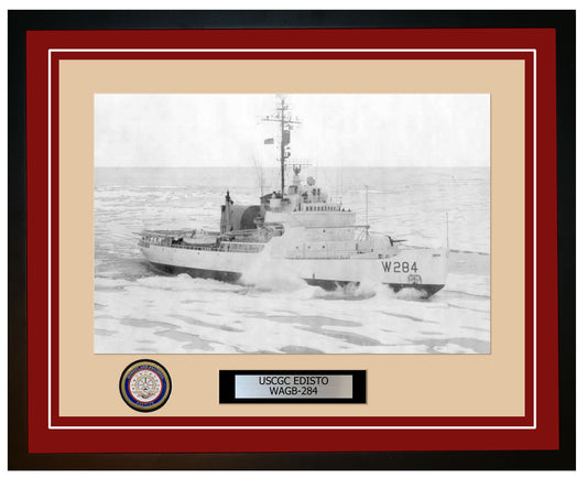 USCGC EDISTO WAGB 284 Framed Coast Guard Ship Photo Burgundy 298WAGB284