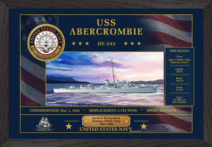 USS Abercrombie DE-343 Framed Patriotic Art