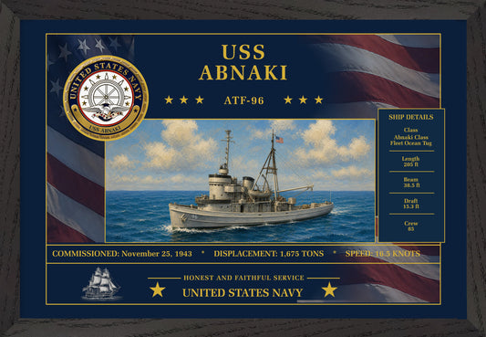 USS Abnaki ATF-96 Framed Patriotic Art