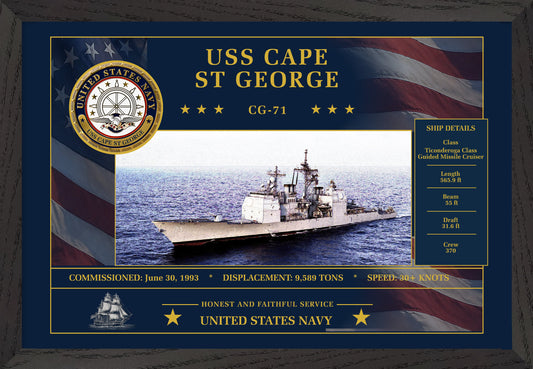 USS Cape St George CG-71 Framed Patriotic Art